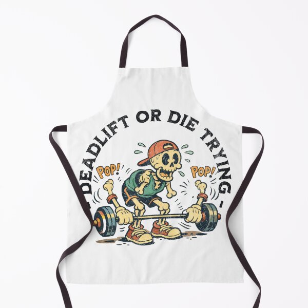 Item preview, Retro Deadlift Skeleton - Deadlift or Die Trying designed and sold by Nacho Average Designs.