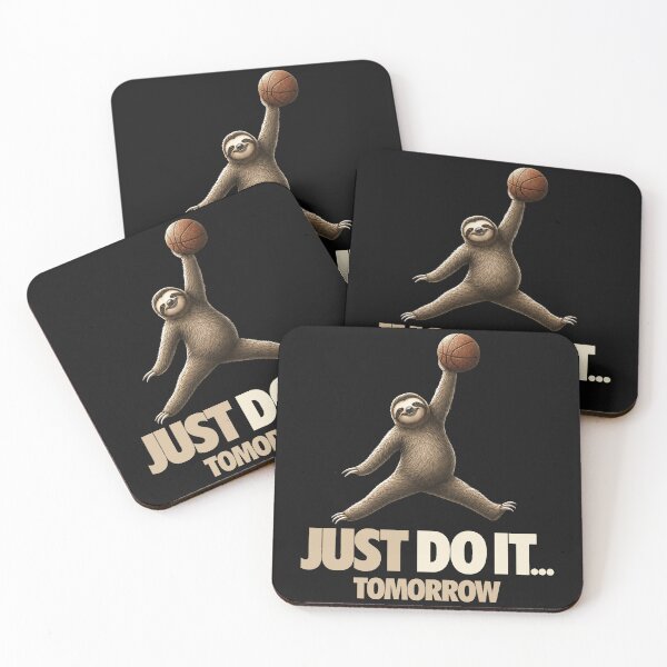 Item preview, Just Do It Tomorrow parody shirt Funny Procrastination basketball black white ,funny sloth  designed and sold by karmaksa.
