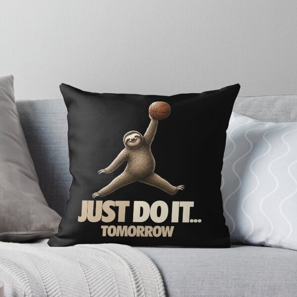 Item preview, Just Do It Tomorrow parody shirt Funny Procrastination basketball black white ,funny sloth  designed and sold by karmaksa.