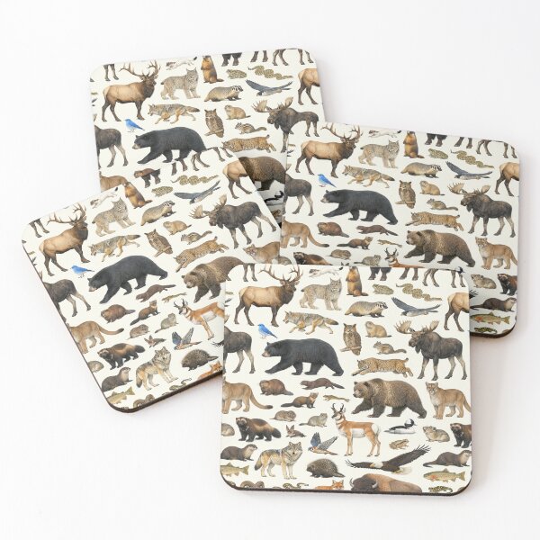 Item preview, Animals of Yellowstone National Park Retro Identification Chart designed and sold by kakarikihill.