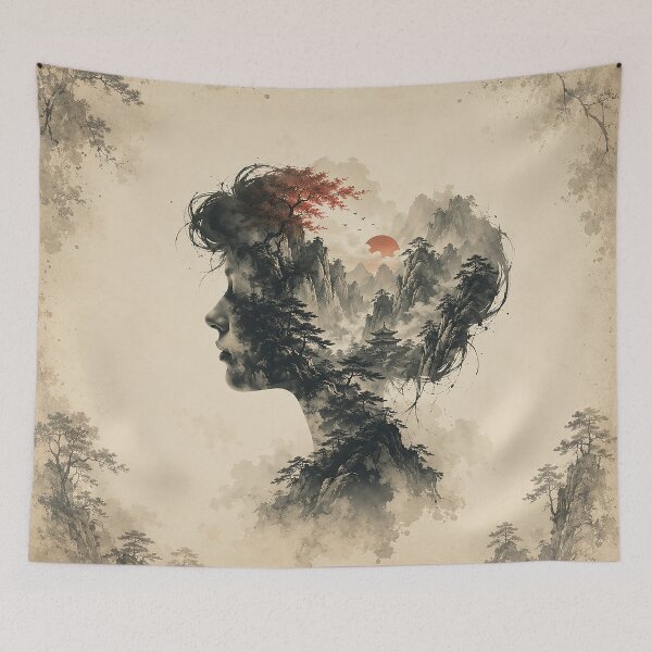 Item preview, Whispers Of The Mind Between Ancient Mountains designed and sold by nikkolaus.