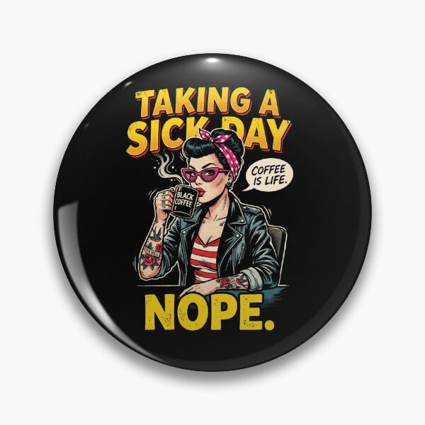 Item preview, Funny Sick Day Nope Coffee Is Life Retro Pinup Rebel Woman Sarcastic Gift designed and sold by graphixpolash.