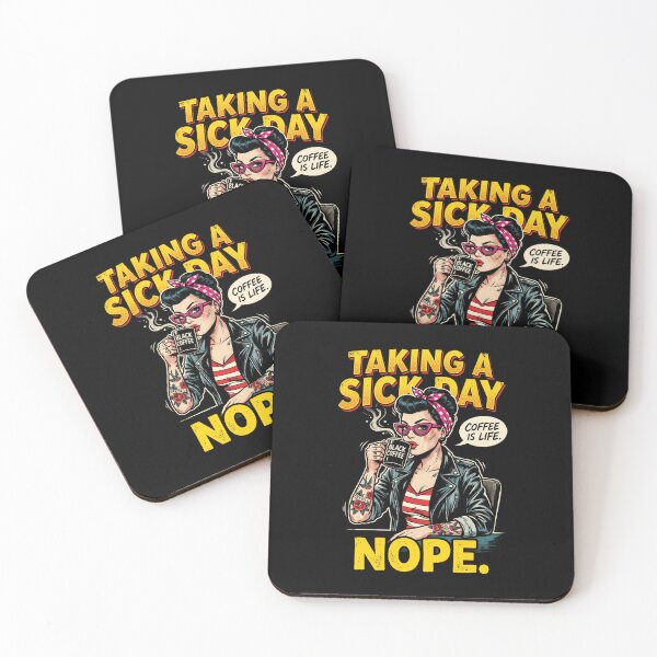 Item preview, Funny Sick Day Nope Coffee Is Life Retro Pinup Rebel Woman Sarcastic Gift designed and sold by graphixpolash.