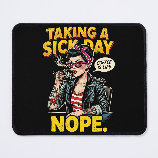 Item preview, Funny Sick Day Nope Coffee Is Life Retro Pinup Rebel Woman Sarcastic Gift designed and sold by graphixpolash.