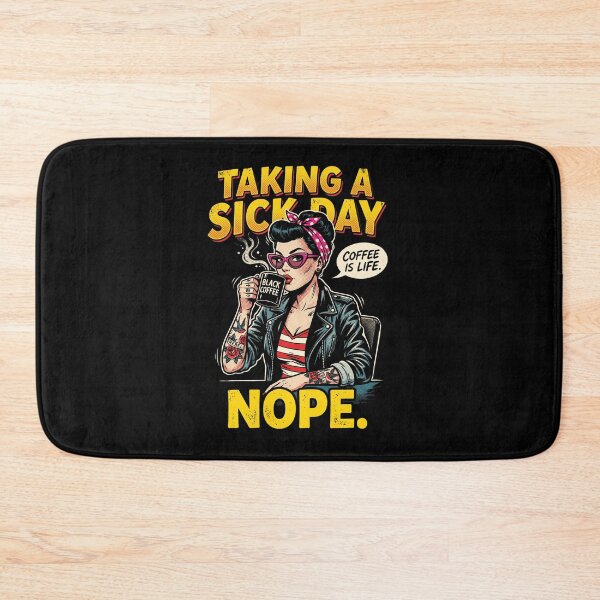 Item preview, Funny Sick Day Nope Coffee Is Life Retro Pinup Rebel Woman Sarcastic Gift designed and sold by graphixpolash.