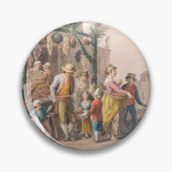 Item preview, Christmas Market in Naples Vintage Italian Street Scene 1828 designed and sold by Ariadne-Creates.