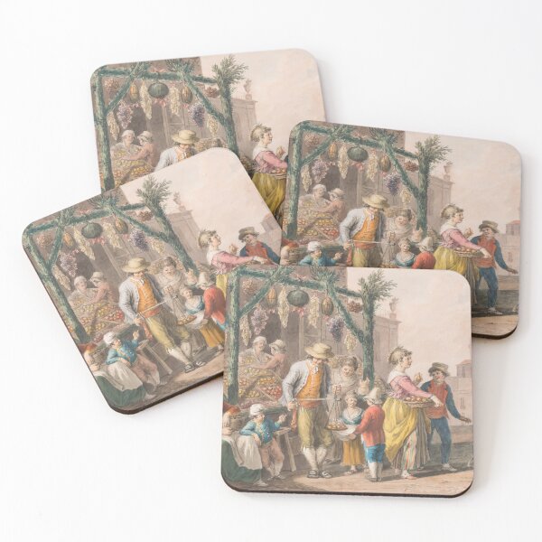 Item preview, Christmas Market in Naples Vintage Italian Street Scene 1828 designed and sold by Ariadne-Creates.