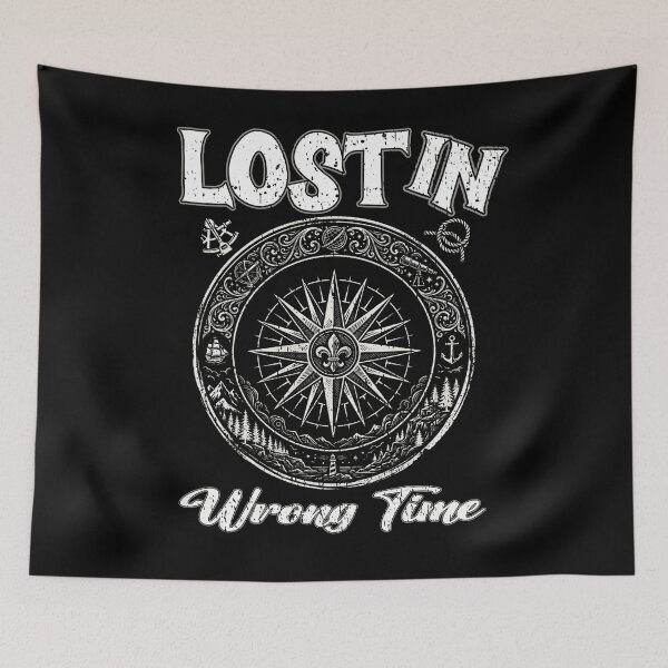 Item preview, Lost In Wrong Time Compass Graphic Vintage Adventure Navigation TimeTravel time traveler sci fi designed and sold by Jt41.