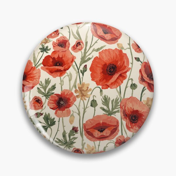 Item preview, Vintage red poppy pattern designed and sold by uunaa.