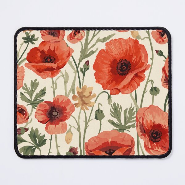 Item preview, Vintage red poppy pattern designed and sold by uunaa.
