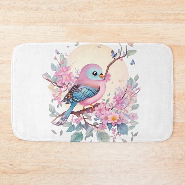 Item preview, Charming pastel bird with coffee design – spring motif for alert, curious & cheerful home vibes designed and sold by CoolContent Factory.