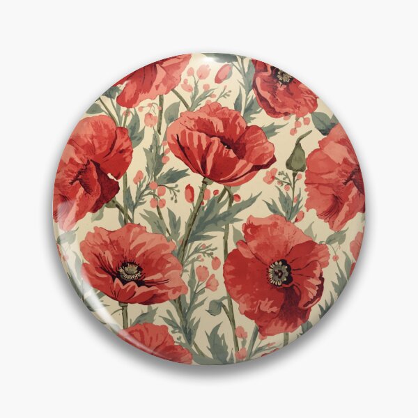 Item preview, Vintage red poppy pattern designed and sold by uunaa.