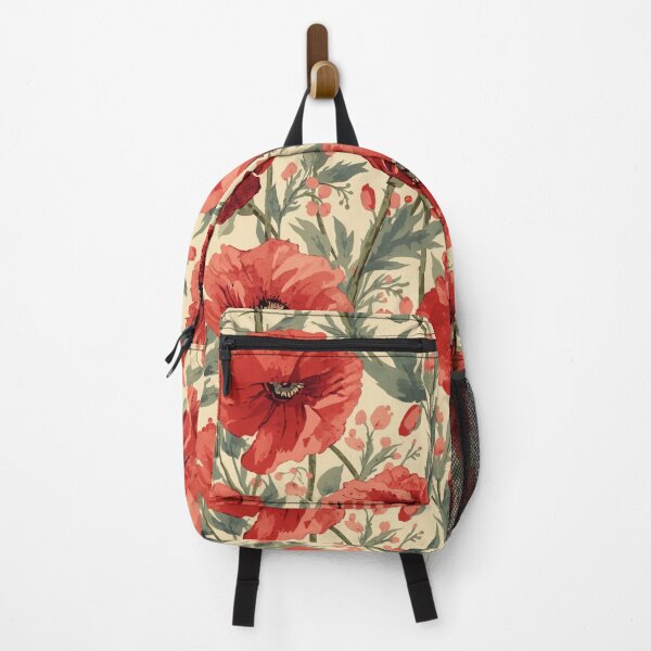 Item preview, Vintage red poppy pattern designed and sold by uunaa.