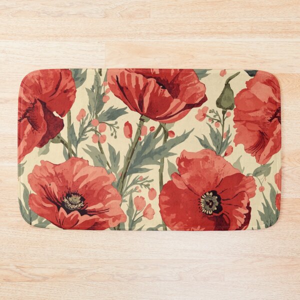 Item preview, Vintage red poppy pattern designed and sold by uunaa.