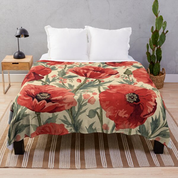 Item preview, Vintage red poppy pattern designed and sold by uunaa.