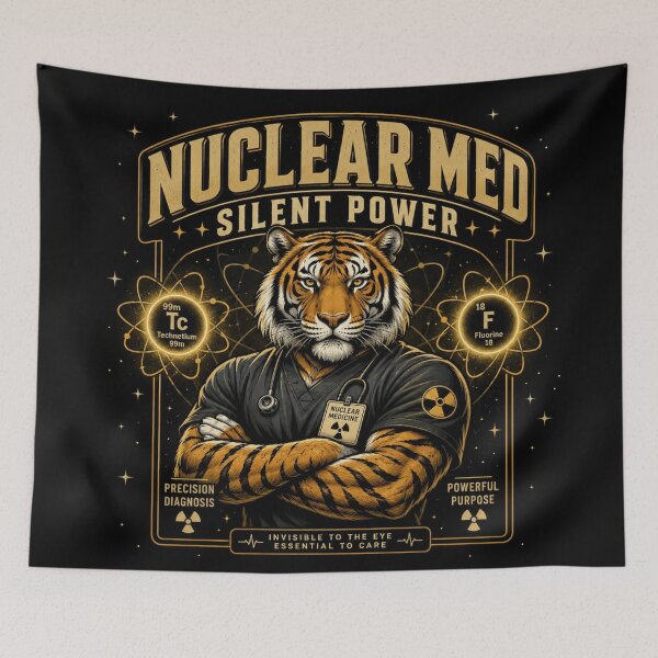 Item preview, Cool Retro Tiger Nuclear Medicine Technologist Throw Blanket – Nuclear Med Silent Power Healthcare Appreciation Week Gift for Nuclear Medicine Techs designed and sold by ClinicalHubs.