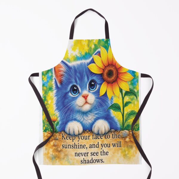 Item preview, Blue Kitten with Sunflower Sunshine Quote designed and sold by Mindful56.