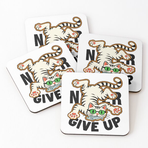 Item preview, Funny Cat Never Give Up designed and sold by SugarCore.