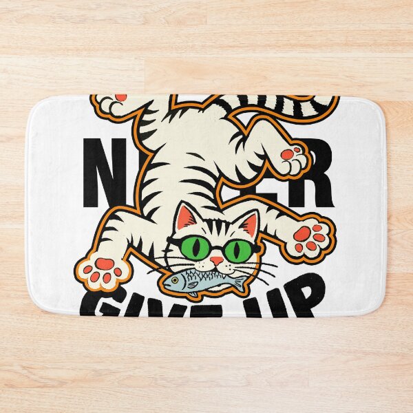 Item preview, Funny Cat Never Give Up designed and sold by SugarCore.