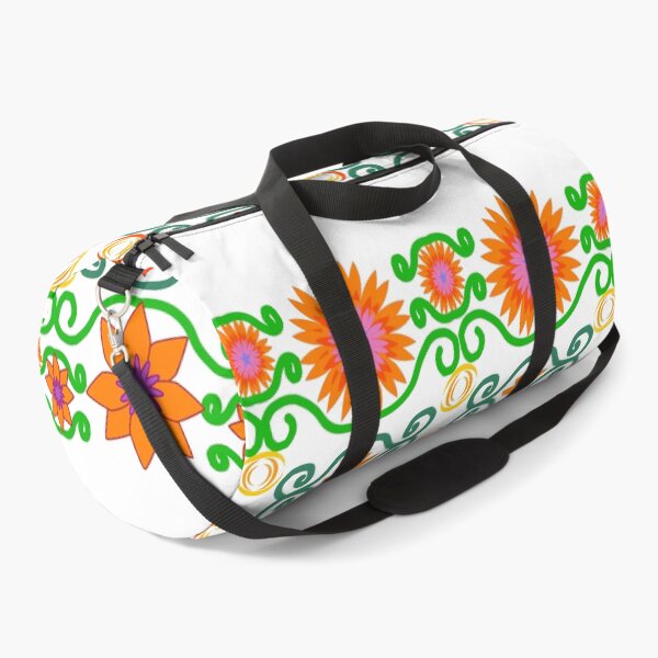 Item preview, Orange Floral Seamless Pattern with Decorative Ornamental Elements and Green Vines designed and sold by EiArtist.