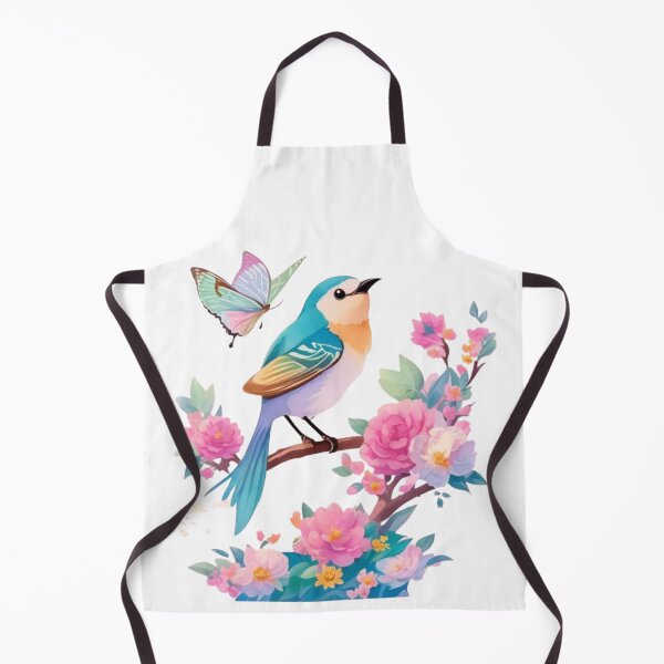 Item preview, "Reserved for spring: Charming pastel bird design with lush blossoms and butterfly – a poetic work of art for spring lovers" designed and sold by CoolContent Factory.