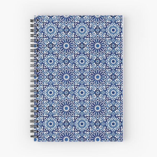 Item preview, Blue White Moroccan Geometric Zellij Pattern designed and sold by SplashTastic.