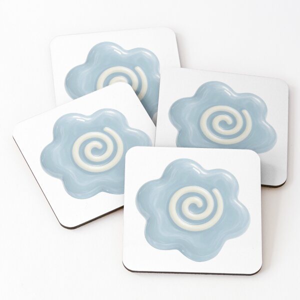 Item preview, pastel blue flower button designed and sold by teethfairy.