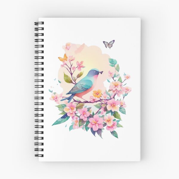 Item preview, "Spring without sneezing: Charming bird illustration in pastel watercolor style for blooming walls and good mood – guaranteed pollen-free" designed and sold by CoolContent Factory.