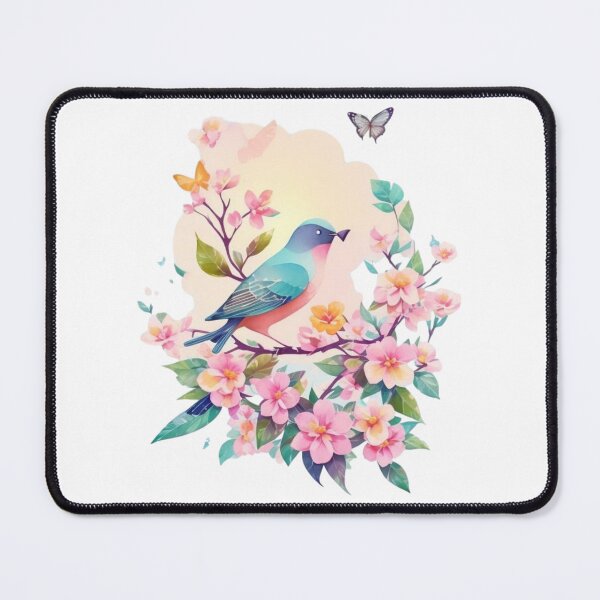 Item preview, "Spring without sneezing: Charming bird illustration in pastel watercolor style for blooming walls and good mood – guaranteed pollen-free" designed and sold by CoolContent Factory.