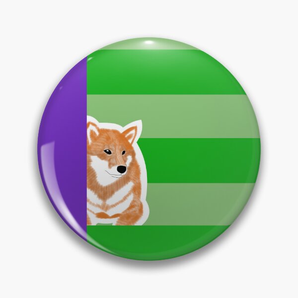 Item preview, 80's vibes colors (green, purple) with red Shiba Inu designed and sold by ShibaCruise-On.