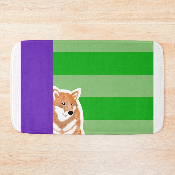 Item preview, 80's vibes colors (green, purple) with red Shiba Inu designed and sold by ShibaCruise-On.
