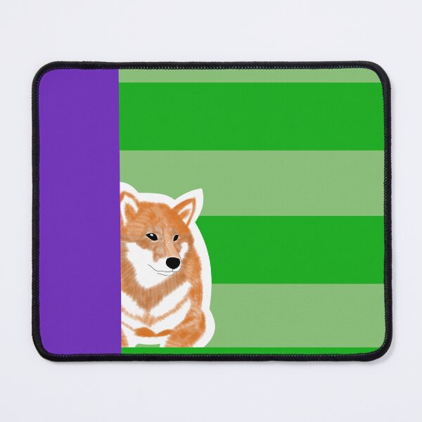 Item preview, 80's vibes colors (green, purple) with red Shiba Inu designed and sold by ShibaCruise-On.