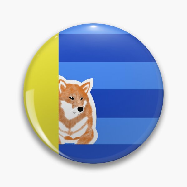 Item preview, 80's vibes colors (blue, yellow) with red Shiba Inu designed and sold by ShibaCruise-On.