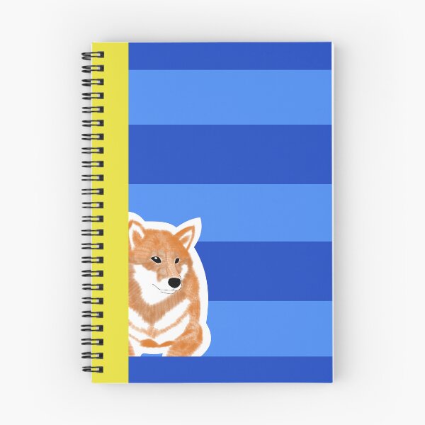 Item preview, 80's vibes colors (blue, yellow) with red Shiba Inu designed and sold by ShibaCruise-On.