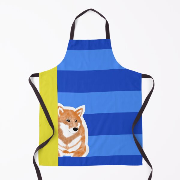 Item preview, 80's vibes colors (blue, yellow) with red Shiba Inu designed and sold by ShibaCruise-On.