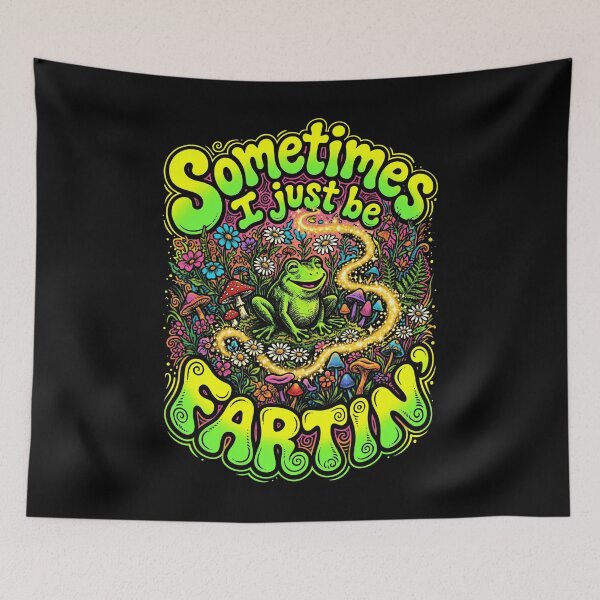 Item preview, Funny Farting Frog Mushroom Flower Groovy Neon Sarcastic Adult Humor designed and sold by graphixpolash.