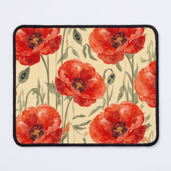 Item preview, Vintage red poppy pattern designed and sold by uunaa.