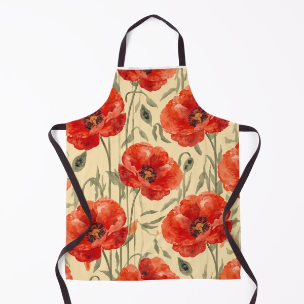Item preview, Vintage red poppy pattern designed and sold by uunaa.