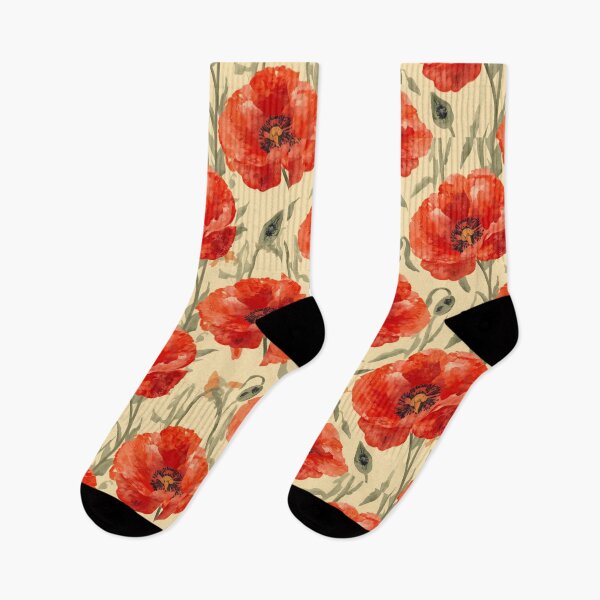 Item preview, Vintage red poppy pattern designed and sold by uunaa.