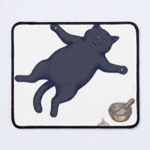 Item preview, Cat Yoga Savasana Black Cat Crystal Altar designed and sold by FoxglovePress.