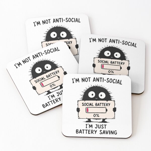 Item preview, I’m Not Anti-Social, I’m Just Battery Saving Funny Introvert Shirt designed and sold by FAFshop.