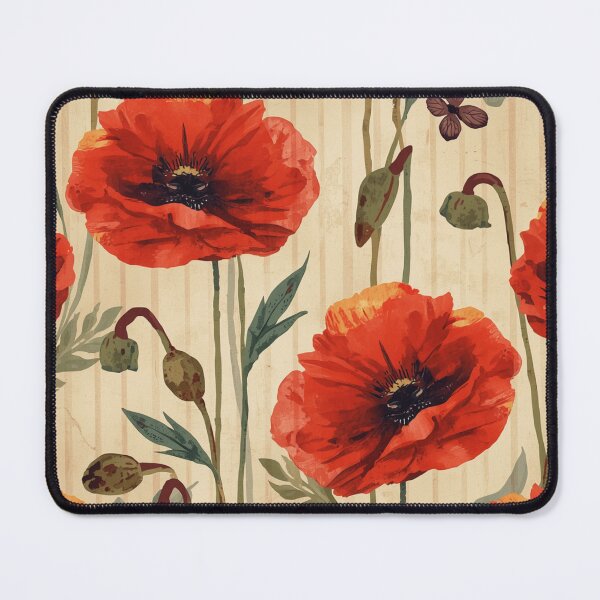 Item preview, Vintage red poppy pattern designed and sold by uunaa.
