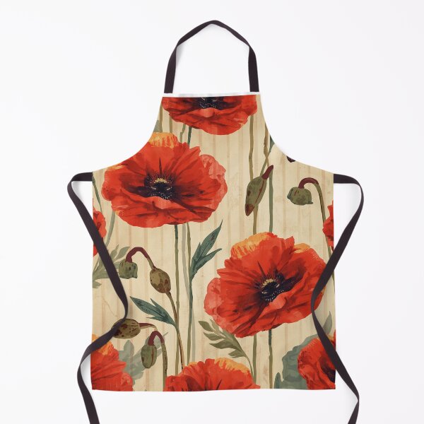 Item preview, Vintage red poppy pattern designed and sold by uunaa.