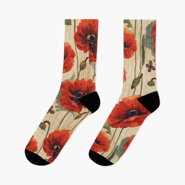 Item preview, Vintage red poppy pattern designed and sold by uunaa.
