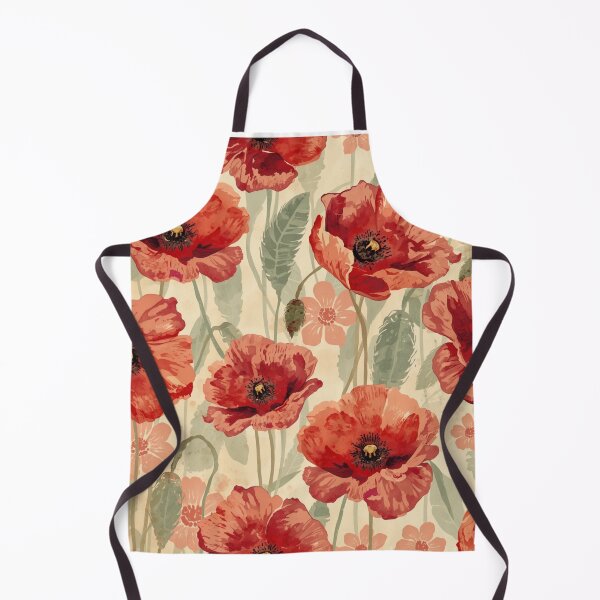 Item preview, Vintage red poppy pattern designed and sold by uunaa.
