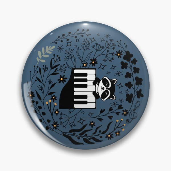 Item preview, Raccoon playing the piano in a wildflower garden designed and sold by InkRiot Studios.