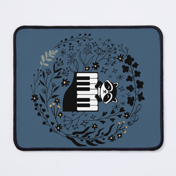 Item preview, Raccoon playing the piano in a wildflower garden designed and sold by InkRiot Studios.