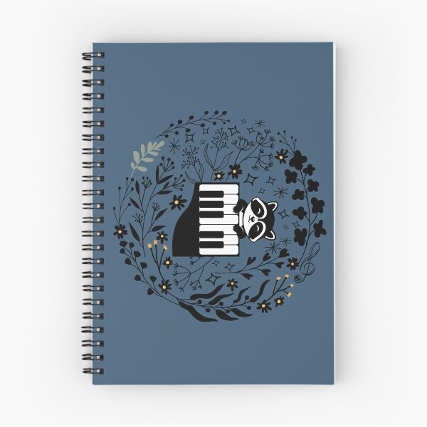 Item preview, Raccoon playing the piano in a wildflower garden designed and sold by InkRiot Studios.
