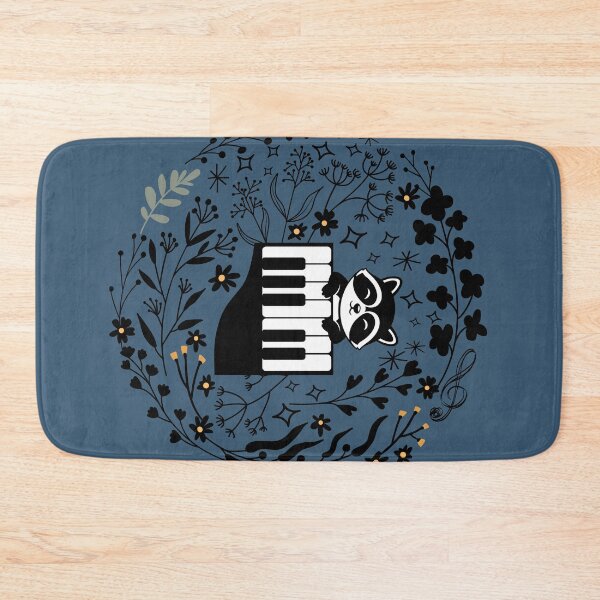 Item preview, Raccoon playing the piano in a wildflower garden designed and sold by InkRiot Studios.