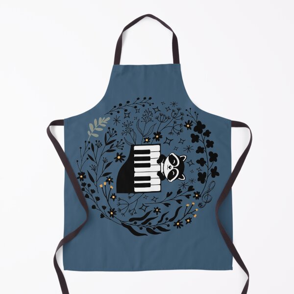 Item preview, Raccoon playing the piano in a wildflower garden designed and sold by InkRiot Studios.